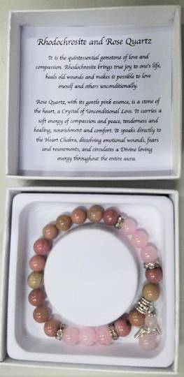 Rhodochrosite & Rose bracelet